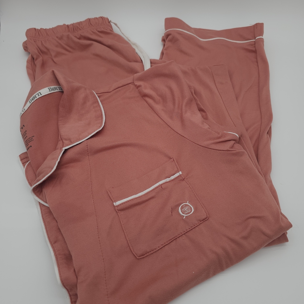 Born Womens Pink 2-Piece Pajama Set Size Medium Drawstring Soft Comfortable - Picture 3 of 11
